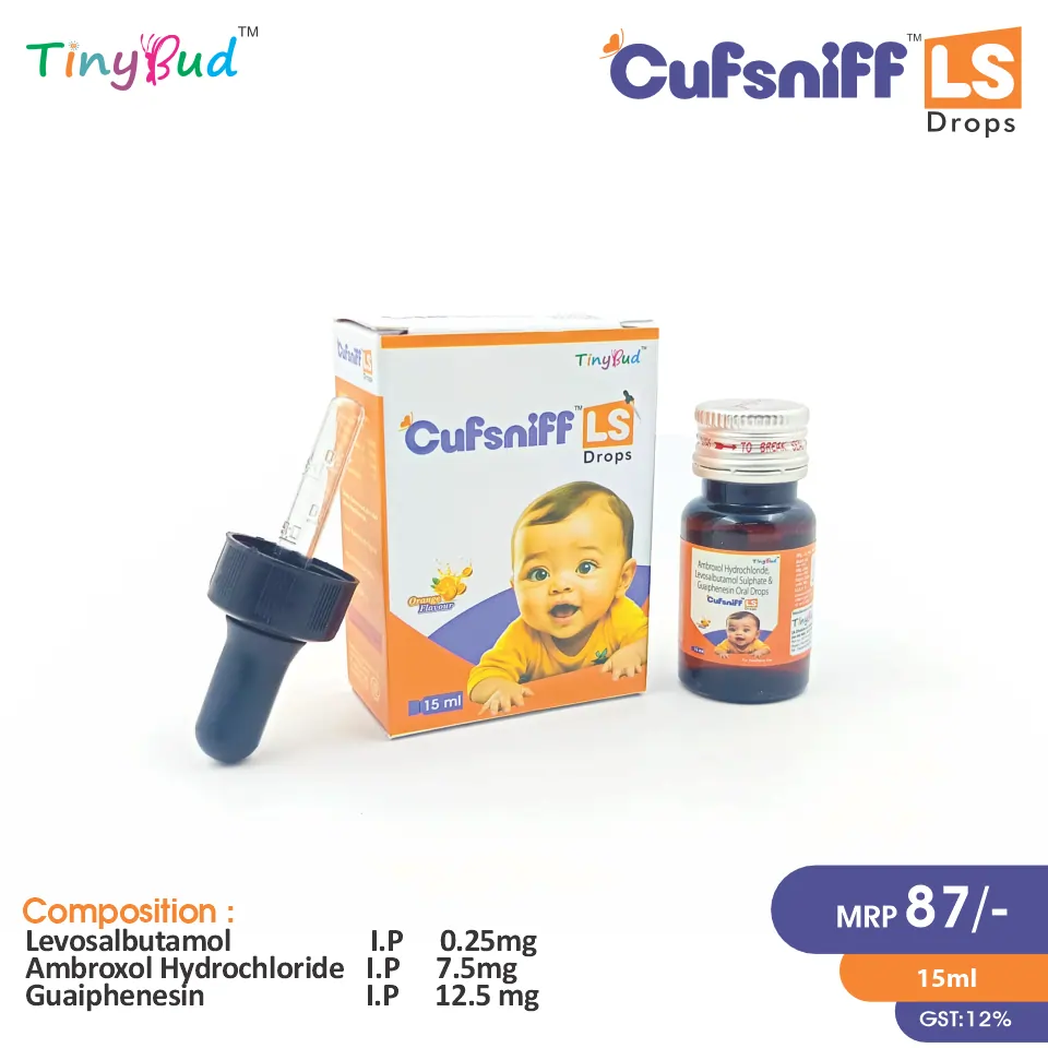 Ambroxol + Levosalbutamol + Guaifenesin Cufsniff LS Drop at best price in PCD Pharma Franchise for Mucolytic, Cough Relief.